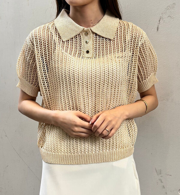 Rouge vif「【一部店舗限定】メッシュニットポロシャツ」|ニット・セーター|