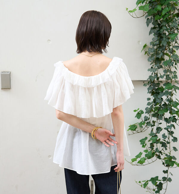 Rouge vif「コットンオフショルバルーンブラウス」|シャツ・ブラウス|