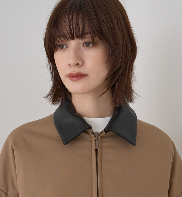 Rouge vif「異素材衿パフィブルゾン/ハンティングジャケット」|ブルゾン・スタジャン|