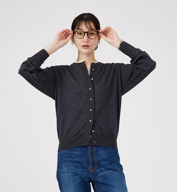 qualite「ウールハイゲージニットカーディガン」|カーディガン|