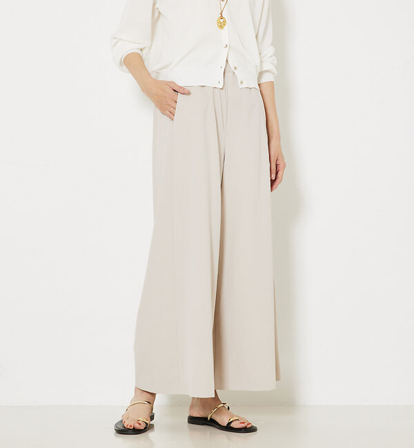 qualite「2WAYストレッチワイドパンツ」|その他|グレージュ