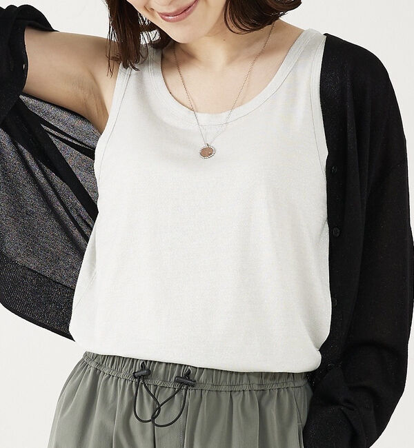 abahouse mavie「ラメタンクトップ」|キャミソール|ホワイト