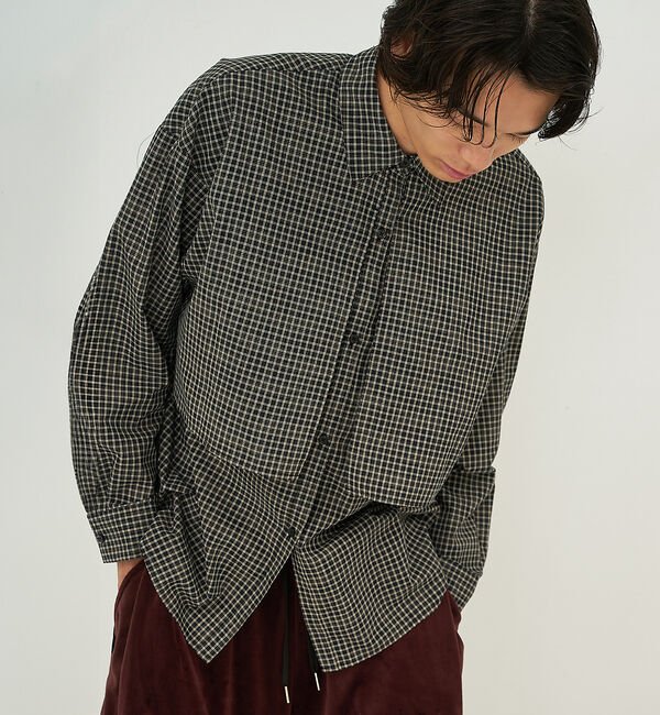 NOMINE「【ユニセックス】ロングヨーク オーバーサイズ チェックシャツ」|シャツ・ブラウス|