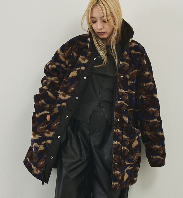 NOMINE「【TAION】リバーシブル ダウンジャケット / ブルゾン（キルティング&times;ボア）」|ダウン|ブラック系その他1