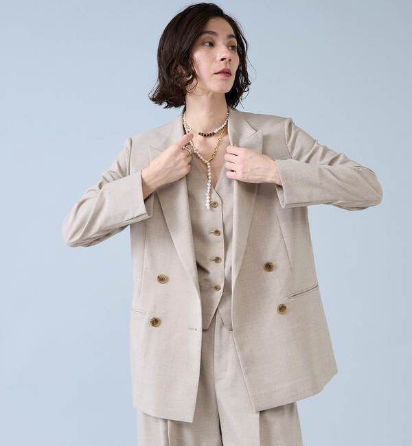Liesse「麻調ピークドダブルジャケット」|テーラードジャケット|