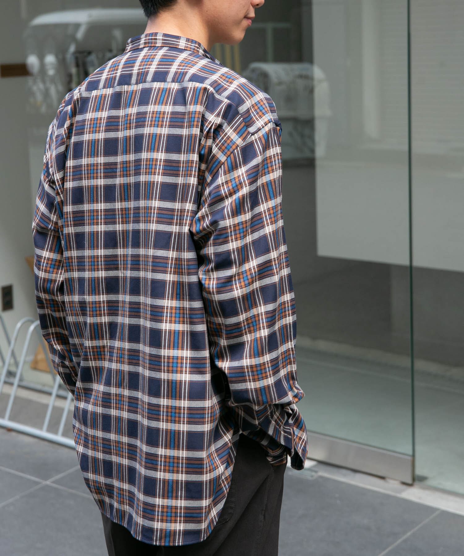 URBAN RESEARCH DOORS「FORK&SPOON　TRWバンドカラーシャツ」|シャツ・ブラウス|