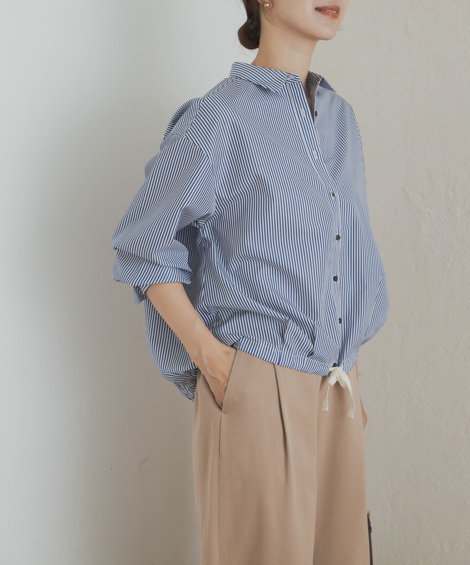 URBAN RESEARCH DOORS「ストライプドロストシャツ」|シャツ・ブラウス|