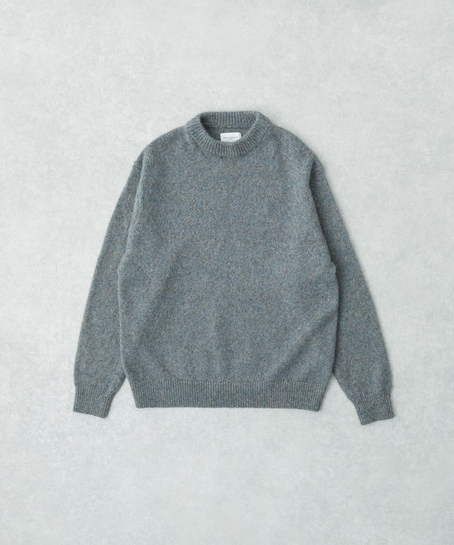 URBAN RESEARCH「new basic　CASHMERE SILK MOULINE CREW-NECK KNIT」|ニット・セーター|グレー系その他