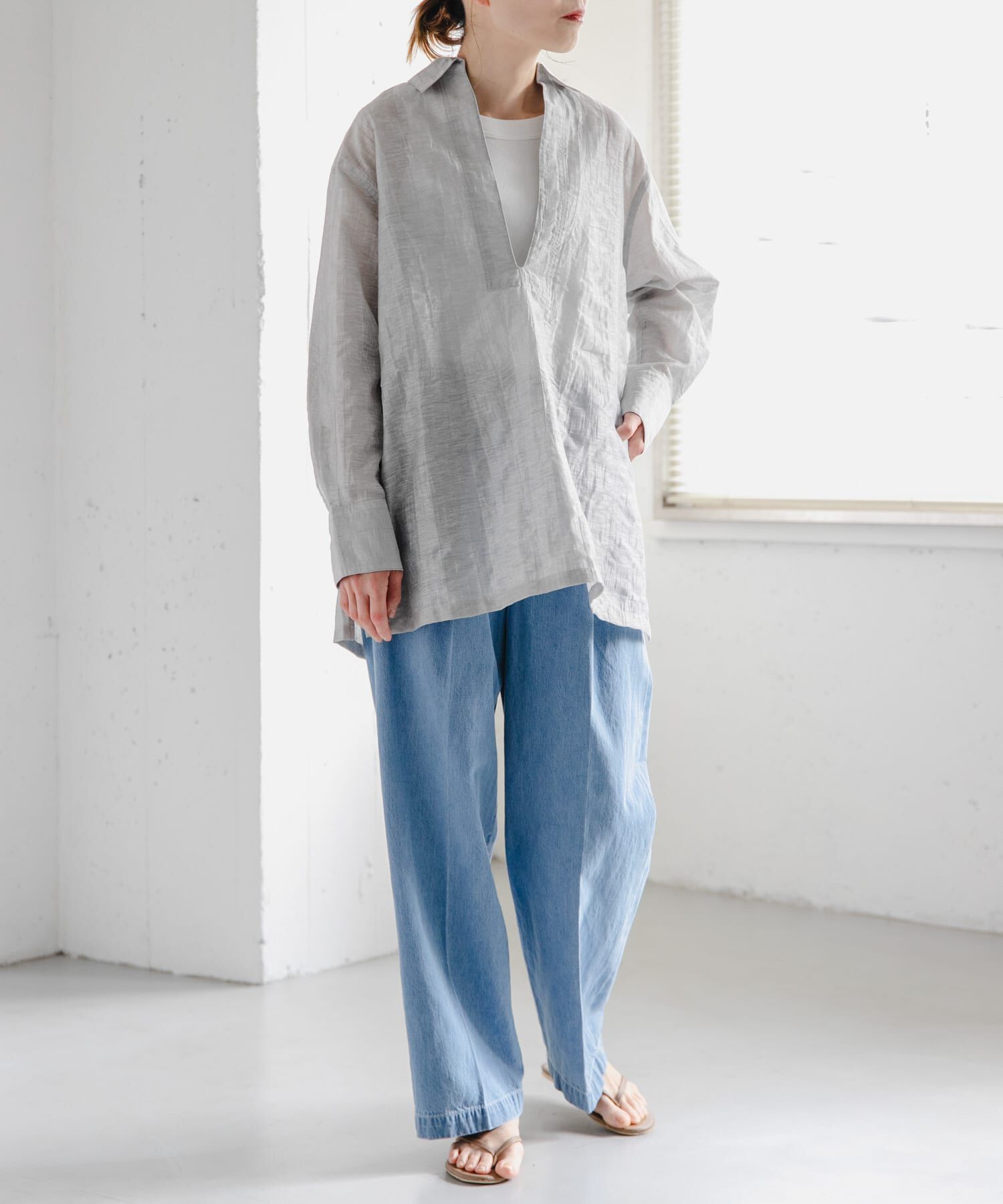 URBAN RESEARCH DOORS「FORK&SPOON　綿麻デニムパンツ」|デニム|