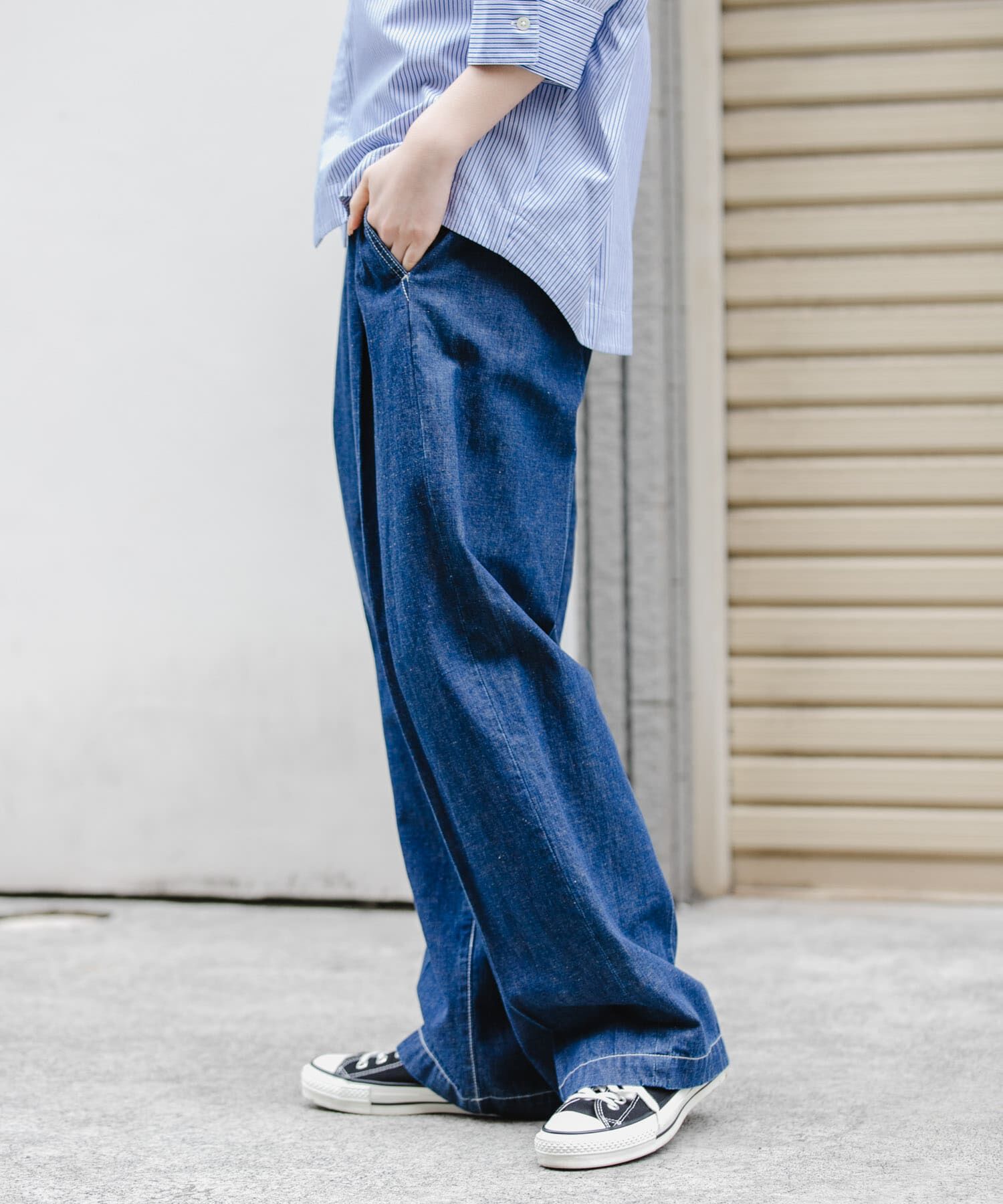 URBAN RESEARCH DOORS「FORK&SPOON　綿麻デニムパンツ」|デニム|