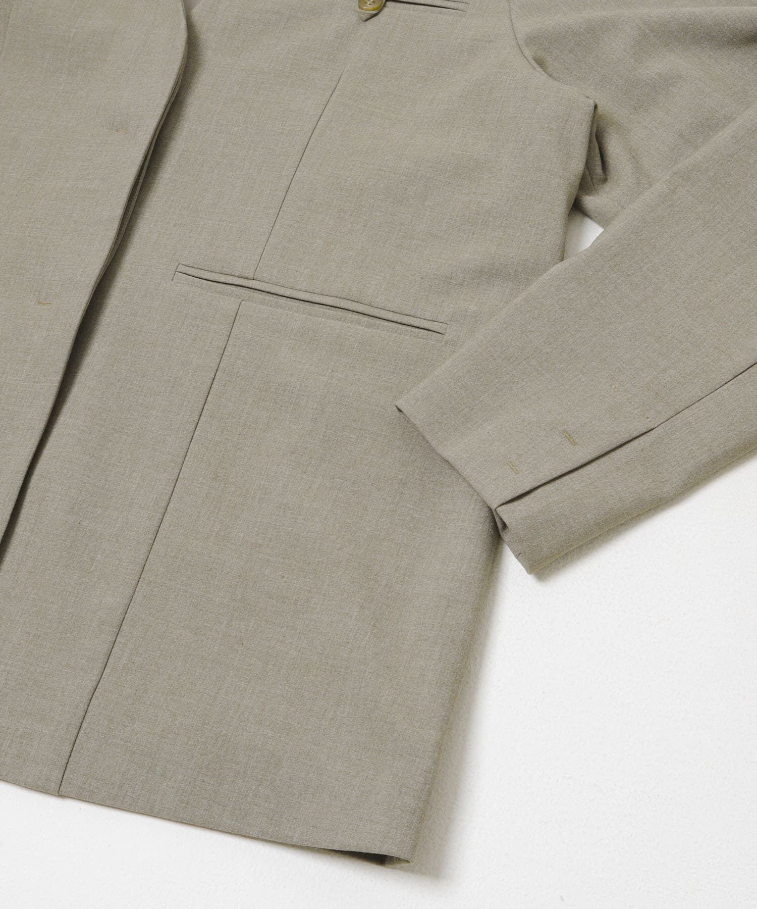  「ノーカラーデザインジャケット」|ノーカラージャケット|