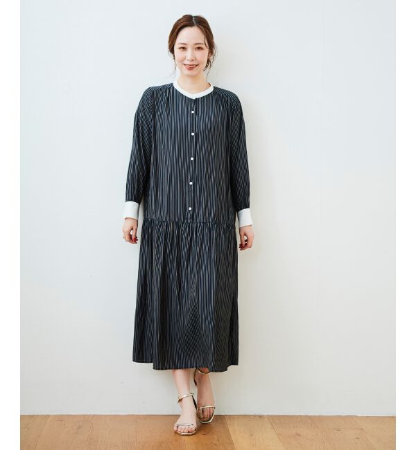 le.coeur blanc「カッセンストライプギャザーシャツワンピース」|その他|