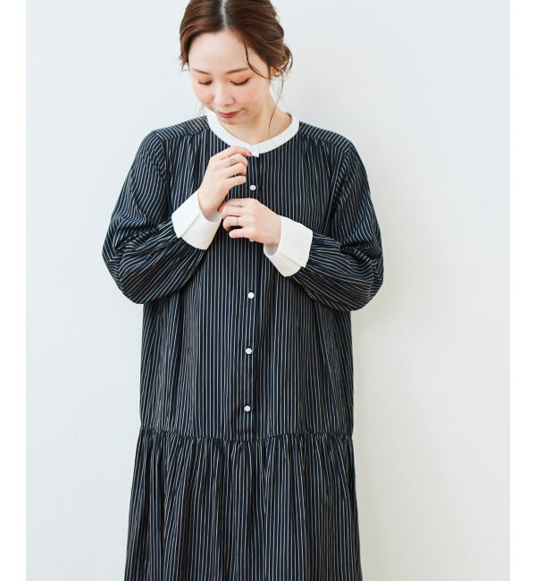 le.coeur blanc「カッセンストライプギャザーシャツワンピース」|その他|