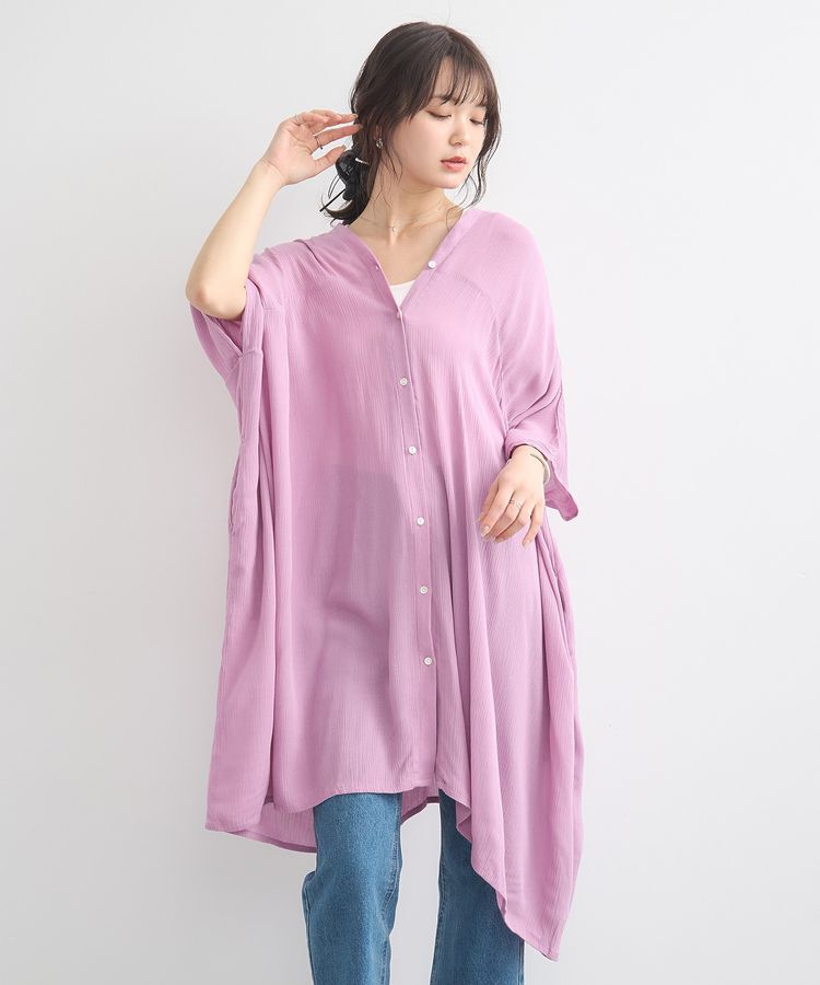 earth music&ecology「レーヨンビッグシャツチュニック」|チュニック|