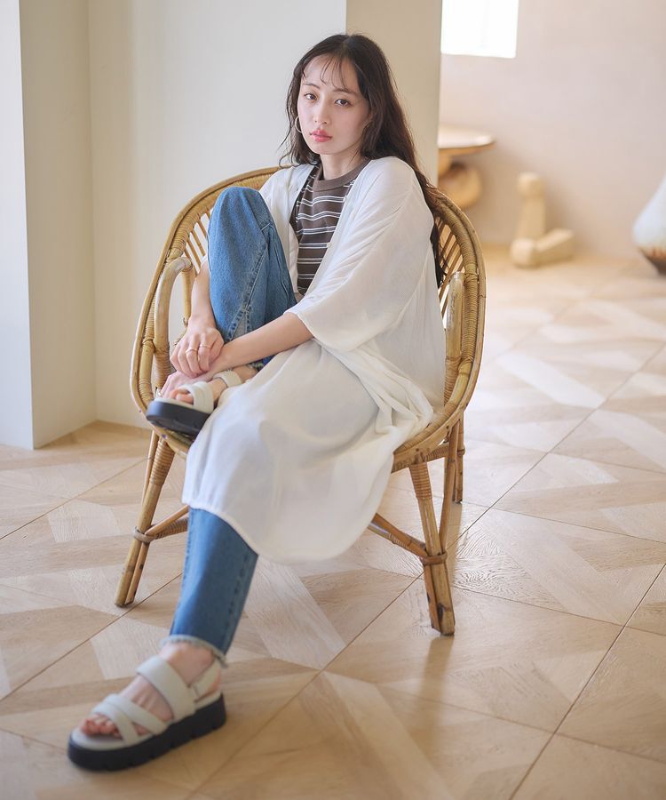 earth music&ecology「レーヨンビッグシャツチュニック」|チュニック|