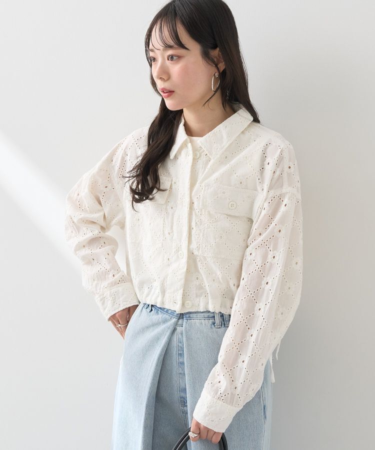 earth music&ecology「レースブルゾン」|ブルゾン・スタジャン|Off White