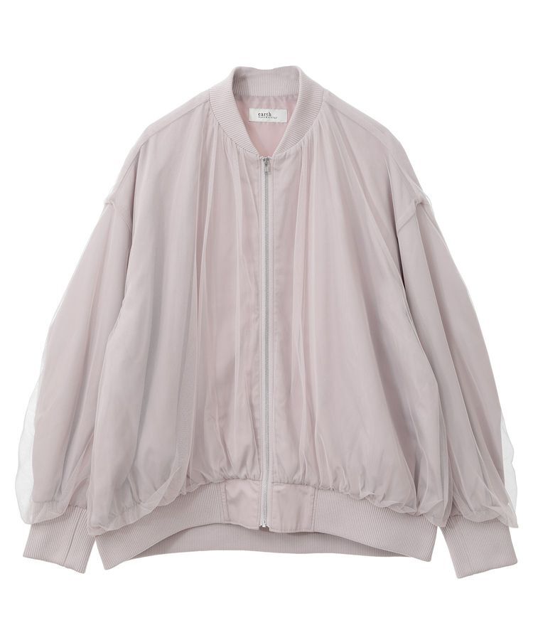 earth music&ecology「チュールレイヤードMA-1」|ブルゾン・スタジャン|