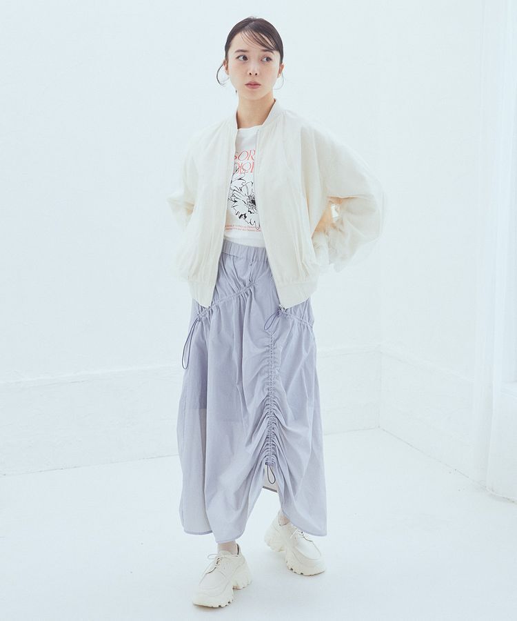 earth music&ecology「チュールレイヤードMA-1」|ブルゾン・スタジャン|