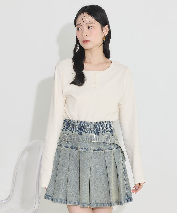 earth music&ecology「2WAY釦リブプルオーバー」|Tシャツ・カットソー|