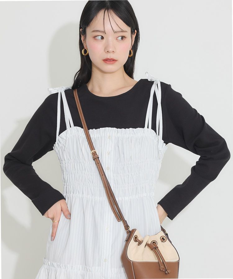 earth music&ecology「2WAY釦リブプルオーバー」|Tシャツ・カットソー|Black