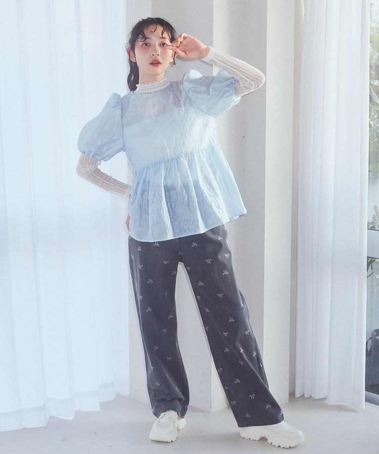 earth music&ecology「シアージャガードペプラムチュニック」|チュニック|