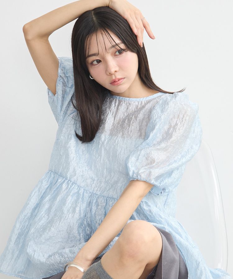 earth music&ecology「シアージャガードペプラムチュニック」|チュニック|