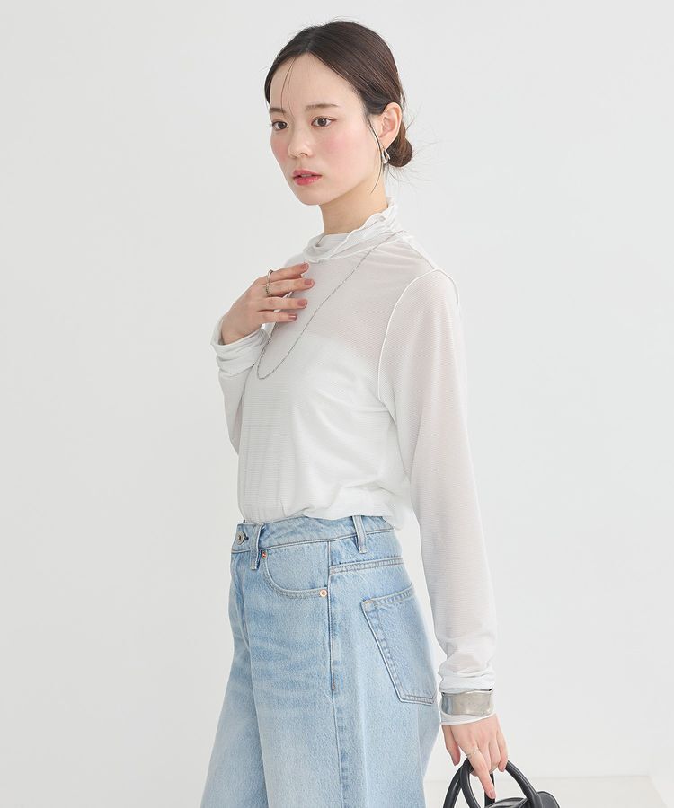 earth music&ecology「シアーラメハイネックプルオーバー」|Tシャツ・カットソー|