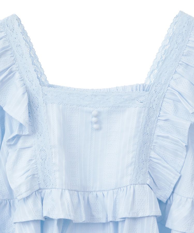 earth music&ecology「パフスリーブコットンフリルブラウス」|シャツ・ブラウス|