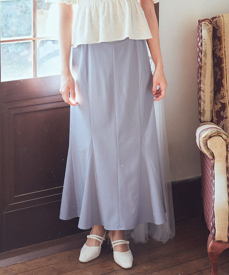 earth music&ecology「サイドリブパネルラインマーメイドスカート」|タイト|