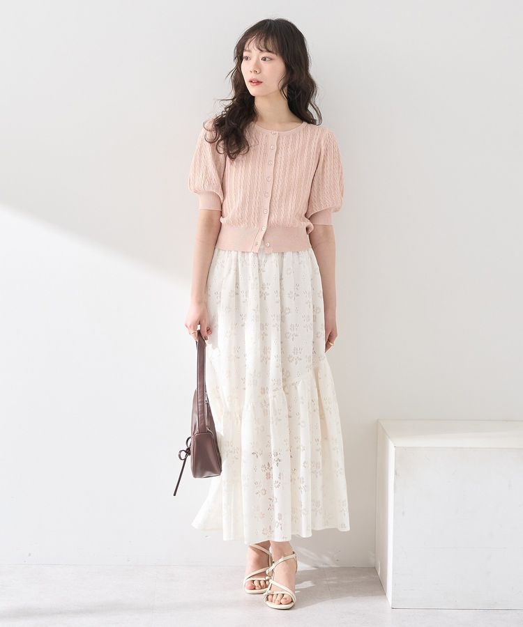 earth music&ecology「透かし花柄フレアスカート」|フレア|