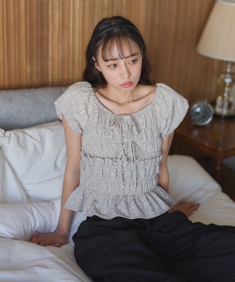 earth music&ecology「フレンチバルーンフリルブラウス」|シャツ・ブラウス|