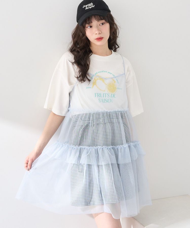 earth music&ecology「チュールミニキャミワンピース」|ワンピース|