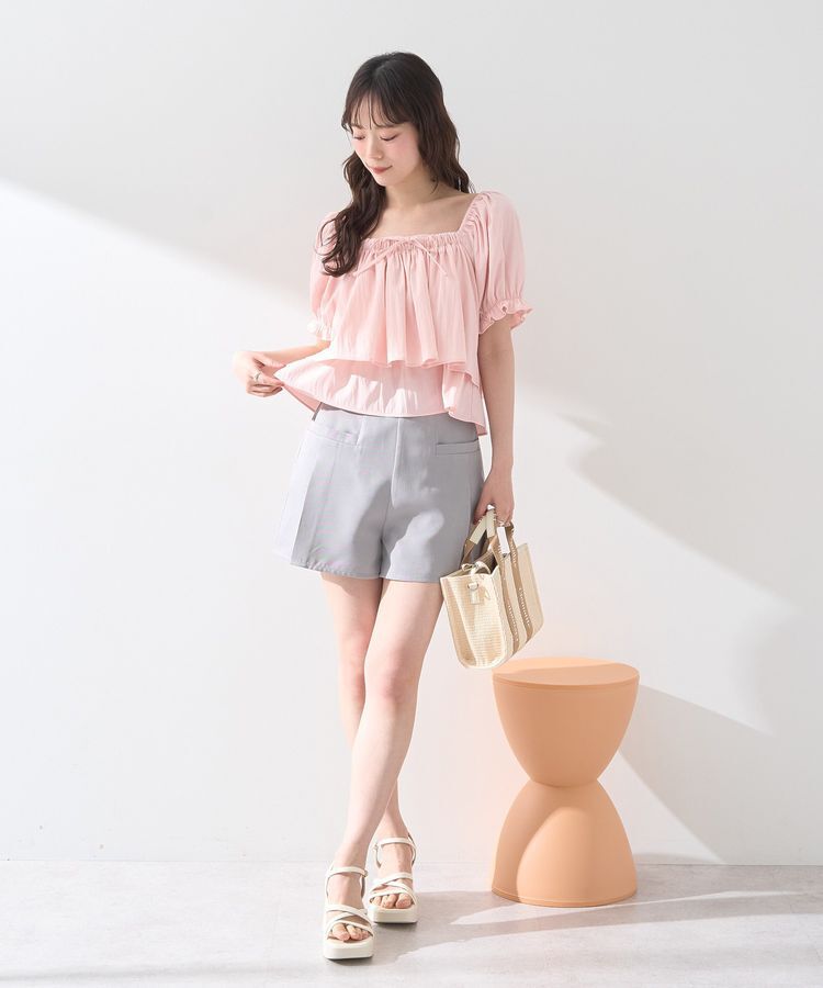 earth music&ecology「スクエアフロントリボンブラウス」|シャツ・ブラウス|