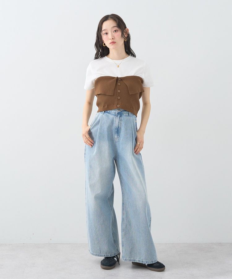 earth music&ecology「SET2点コンパクトTEE＋マルチwayニットビスチェ」|Tシャツ・カットソー|