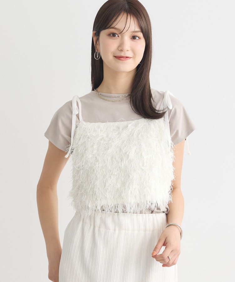 earth music&ecology「ラメミックスフェザービスチェ」|ベスト・ジレ|