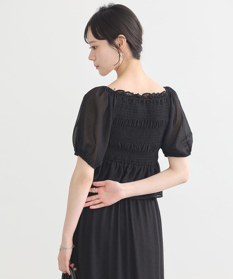 earth music&ecology「SET2点フロッキードットブラウス＋スカート」|スーツ|