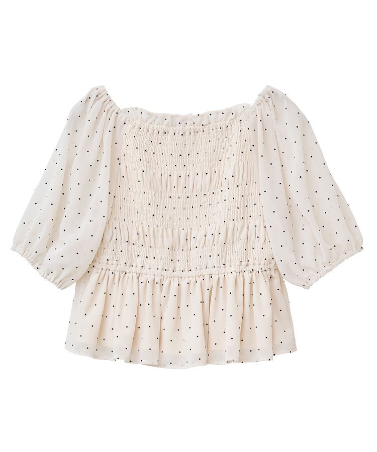 earth music&ecology「SET2点フロッキードットブラウス＋スカート」|スーツ|