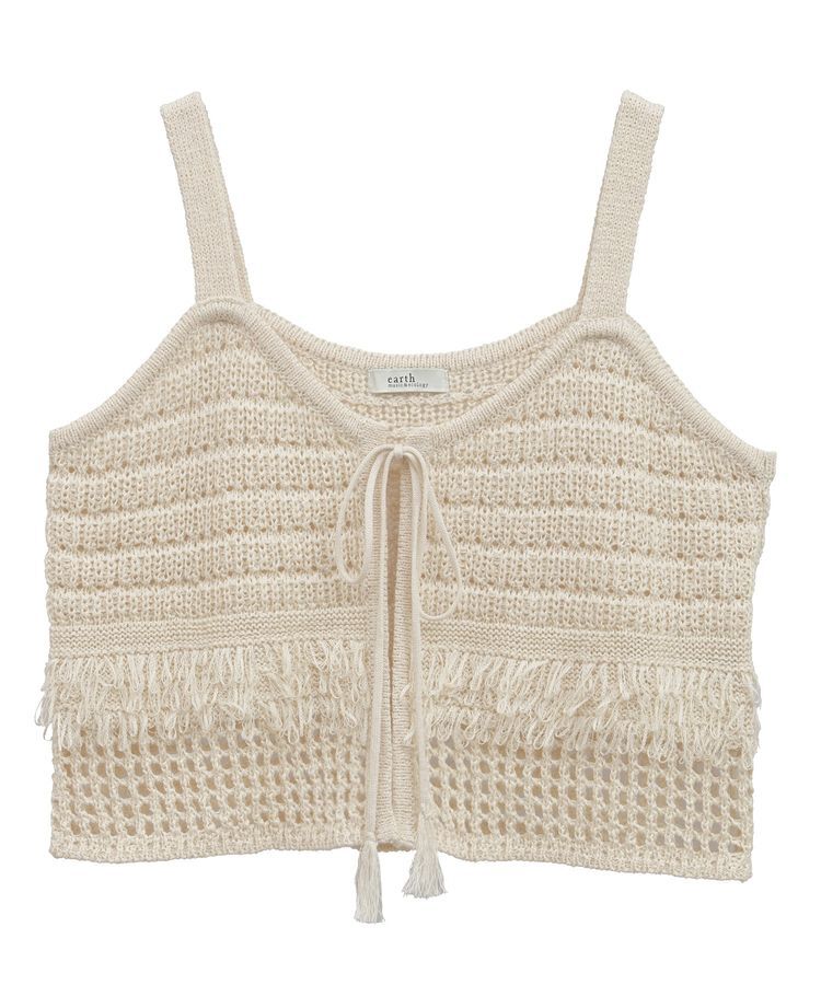 earth music&ecology「フリンジニットビスチェ」|ベスト・ジレ|