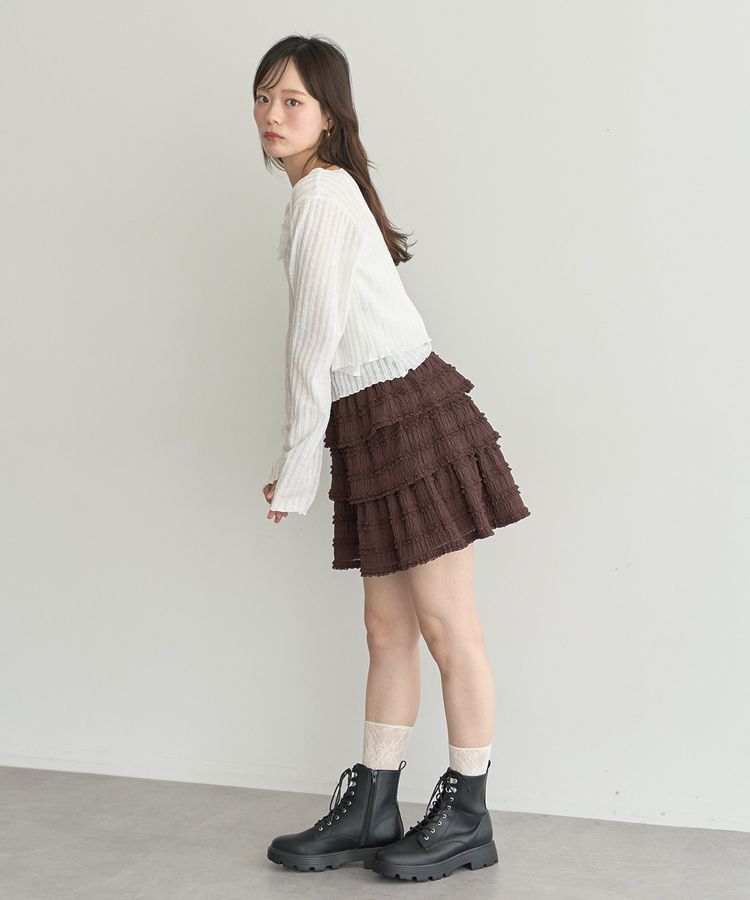 earth music&ecology「SET2点メローボレロ＋フリルキャミソール」|カーディガン|