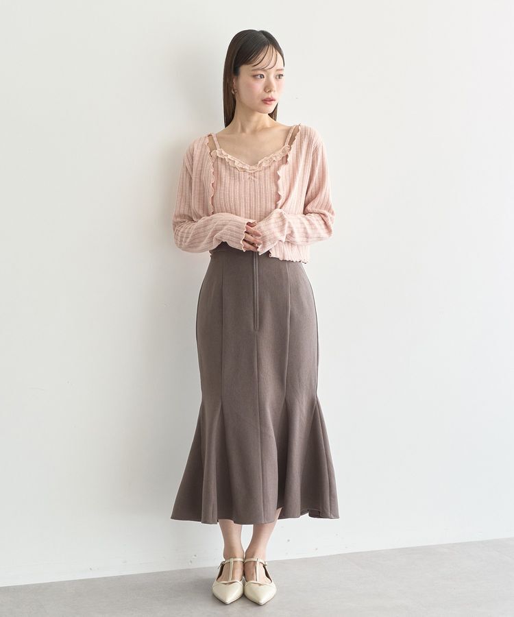 earth music&ecology「SET2点メローボレロ＋フリルキャミソール」|カーディガン|