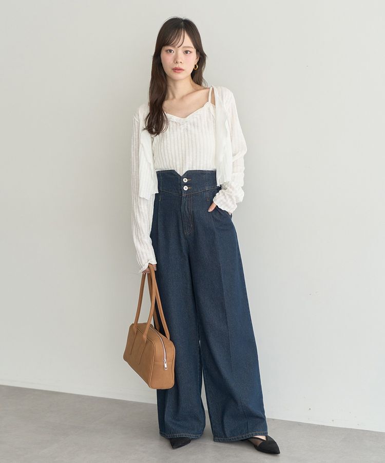 earth music&ecology「SET2点メローボレロ＋フリルキャミソール」|カーディガン|