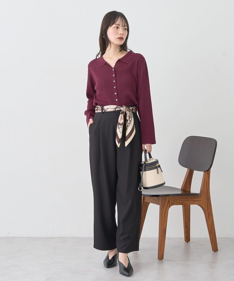 earth music&ecology「襟付きニットカーディガン」|カーディガン|