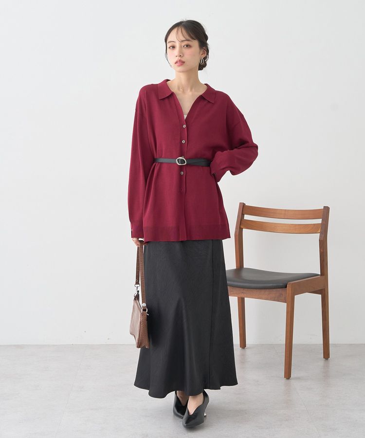 earth music&ecology「袖口スリットスキッパーカーディガン」|カーディガン|