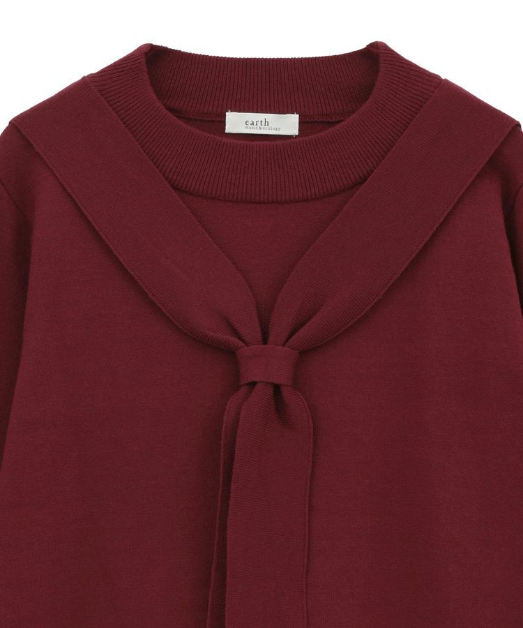 earth music&ecology「ボウタイニットプルオーバー」|ニット・セーター|