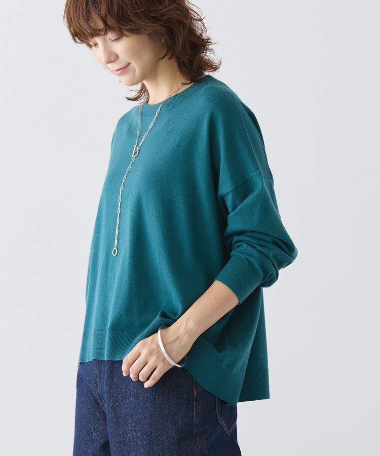 AMERICAN HOLIC「バイパチルーズニットプルオーバー＜静電気軽減＞」|ニット・セーター|Green