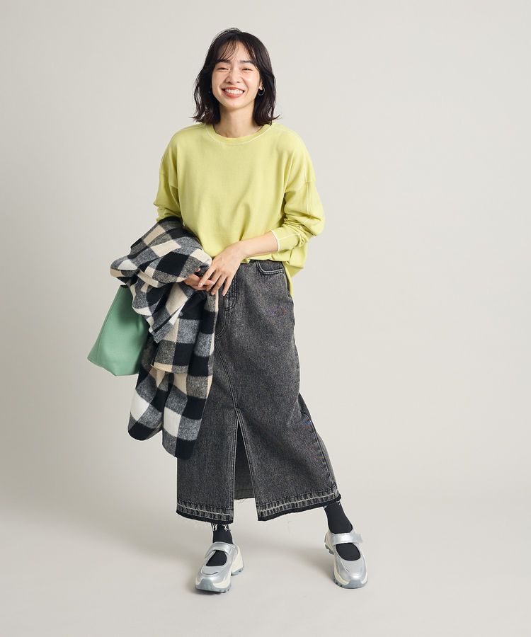 Green Parks「フロントスリットデニムロングスカート」|スカート|