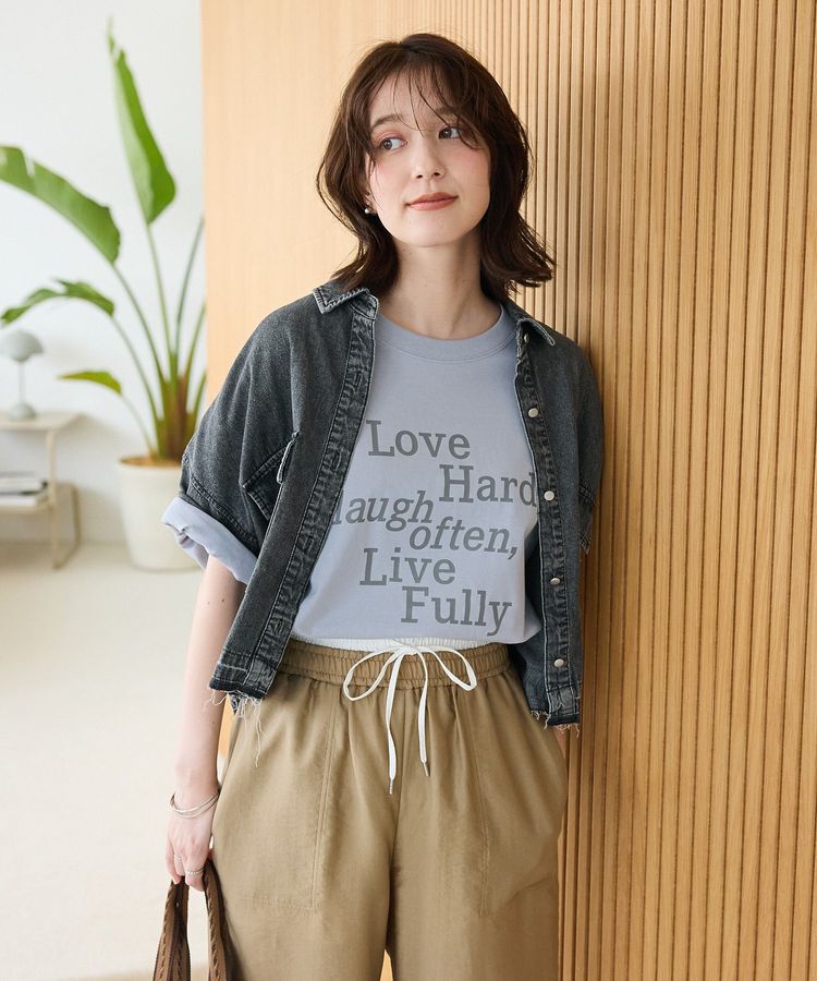 Green Parks「・ELENCARE DUE デニムショートシャツ」|シャツ・ブラウス|Gray