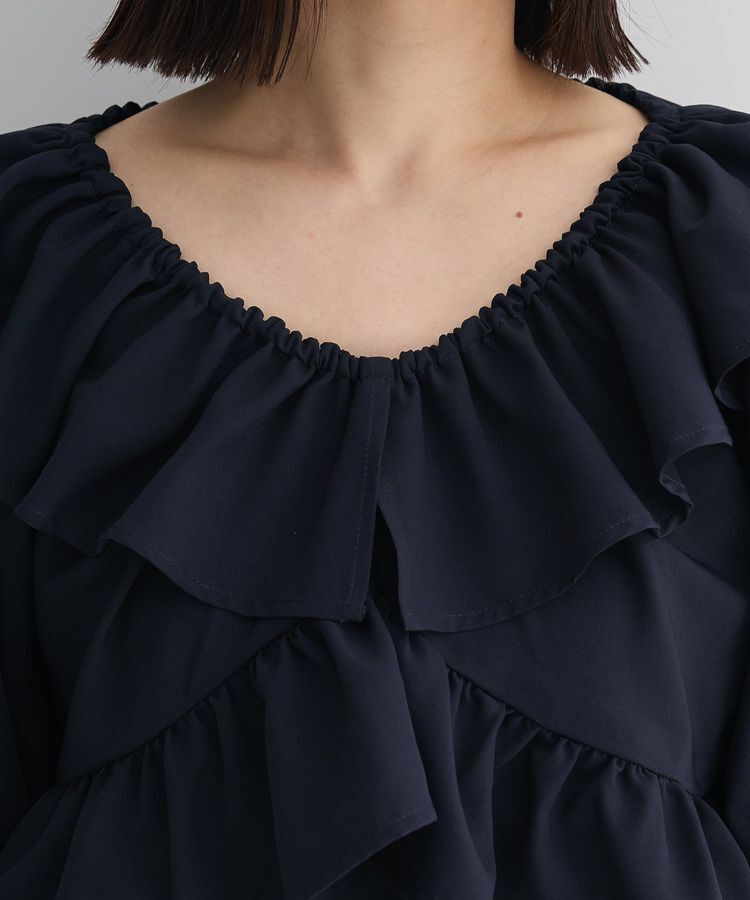 Green Parks「2way フリルショートスリーブブラウス」|シャツ・ブラウス|