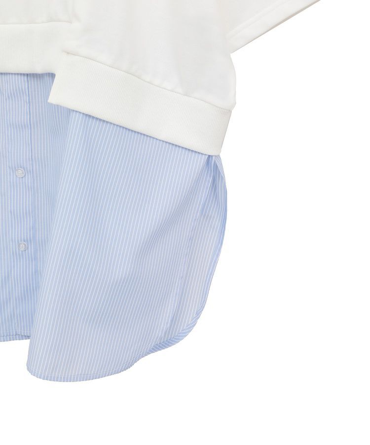 Green Parks「裾タックミニ裏毛シャツドッキングチュニック」|チュニック|