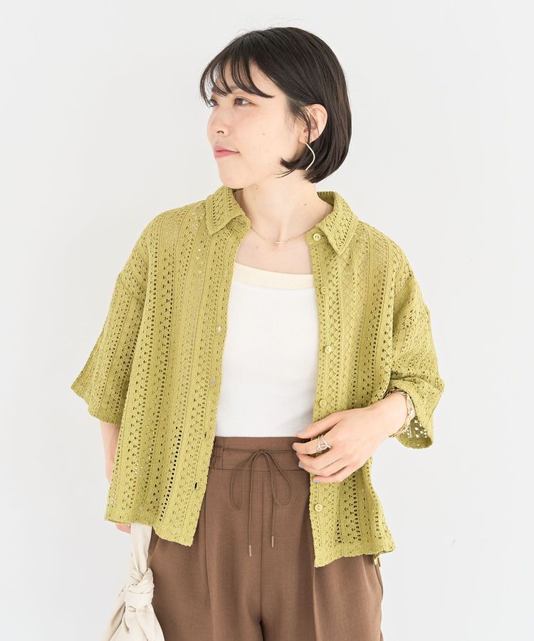 Green Parks「インド綿 衿付きレースシャツ」|シャツ・ブラウス|